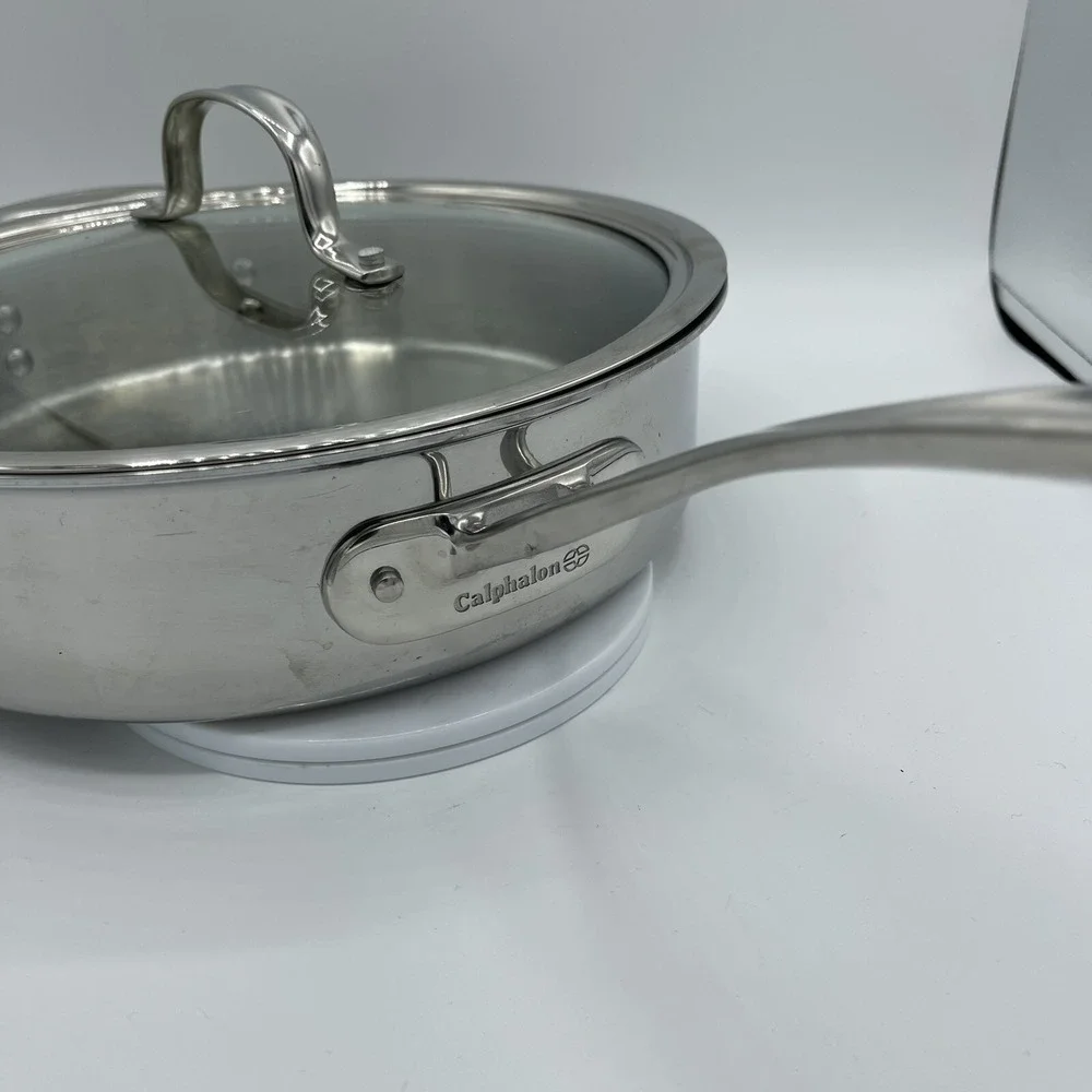 Calphalon Classic Stainless Steel‎ Cookware Saute Pan, 3 Quart Silver